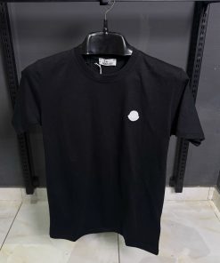 Moncler Front Logo Patch Black T Shirt