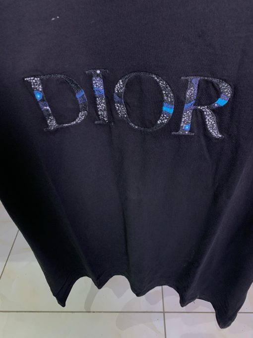 Dior Latter Embroidered Black T Shirt - Image 2