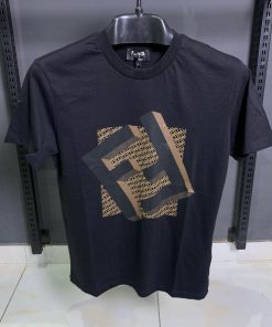 Fendi Front Logo Black T Shirt