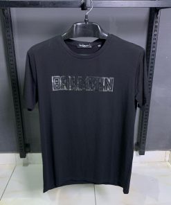 Balmain Salwer Letter Logo Black T Shirt