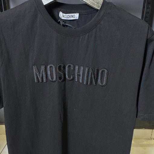 Moschino Black Embroidered T Shirt - Image 2