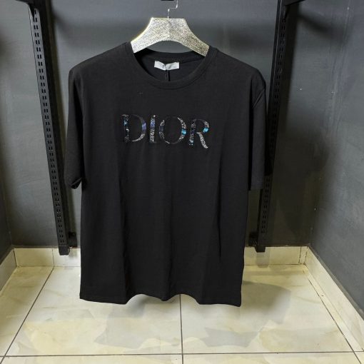 Dior Latter Embroidered Black T Shirt