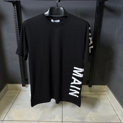 Balmain Letter Writing Black T Shirt