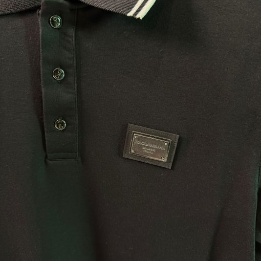 Dolce & Gabbana Black Polo T Shirt - Image 2