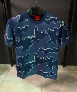 HUGO Blue Allover Print T Shirt