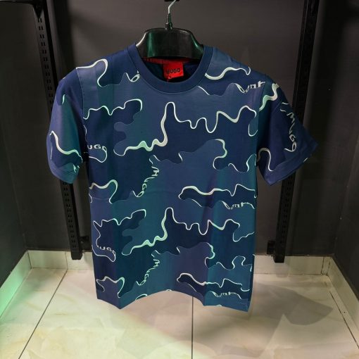 HUGO Blue Allover Print T Shirt