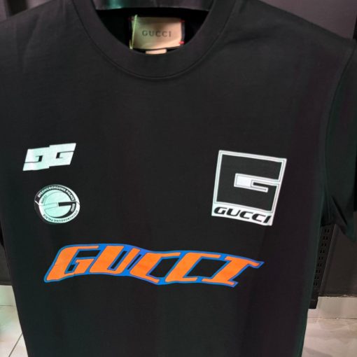 GG Front Print Black T Shirt - Image 2