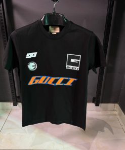 GG Front Print Black T Shirt