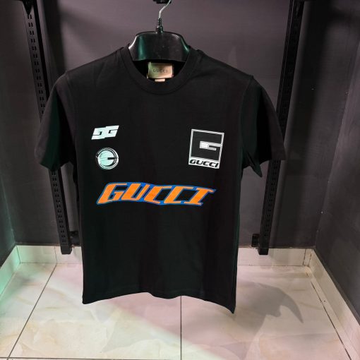 GG Front Print Black T Shirt