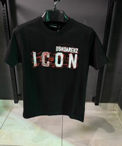 DSQUARED2 Front Icon Print Black T Shirt