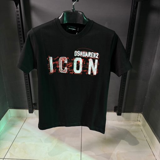 DSQUARED2 Front Icon Print Black T Shirt