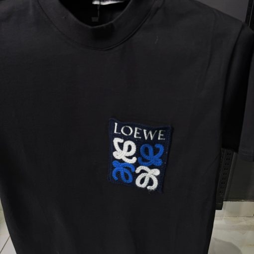 Loewe Front Pocket Logo Patch Black T Shirt - Image 2