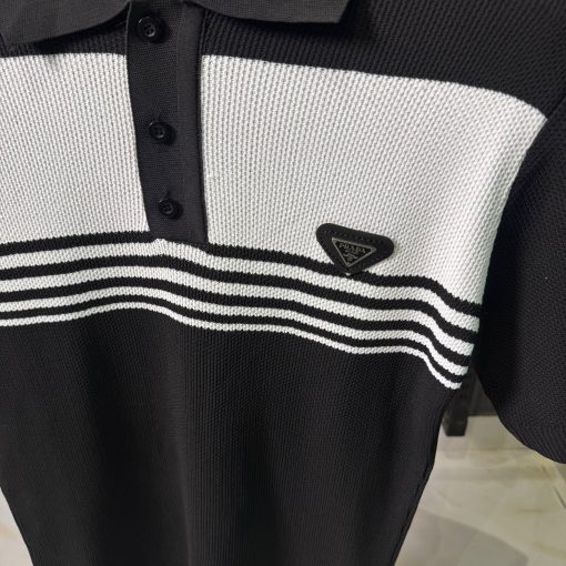 PRADA Black  White Polo T Shirt - Image 2