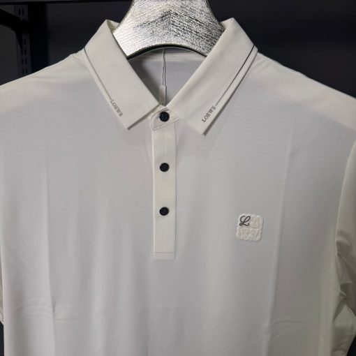 Loewe Inspired Classic White Polo Shirt - Image 2