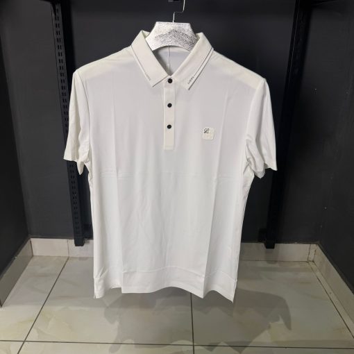 Loewe Inspired Classic White Polo Shirt