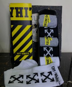 Off White Designer Socks Set 6 Pairs
