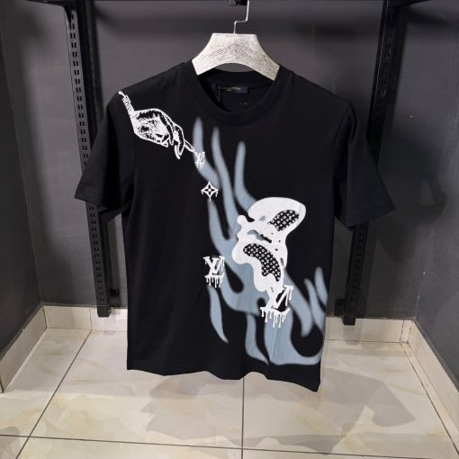 Louis Vuitton Front Printed Black T Shirt
