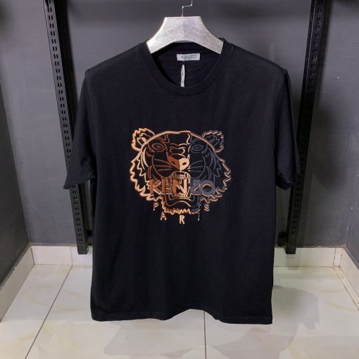 Kenzo Tiger Embroidered Black T Shirt