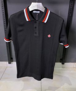 Casablanca Black Tipped Polo Shirt