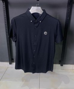 Dior Men's Short Sleeve Embroidered Badge Shirt Midnight Black