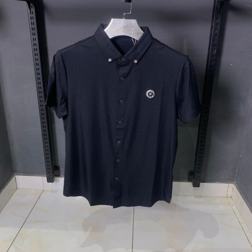Dior Men's Short Sleeve Embroidered Badge Shirt Midnight Black