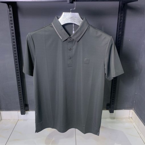 LOEWE Designer Classic Fit Polo Shirt Deep Olive Green