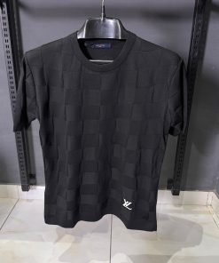 Louis Vuitton Inspired Black Checker Knit T Shirt