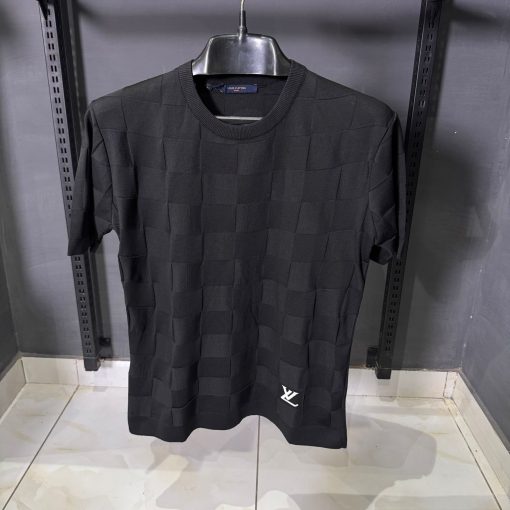 Louis Vuitton Inspired Black Checker Knit T Shirt