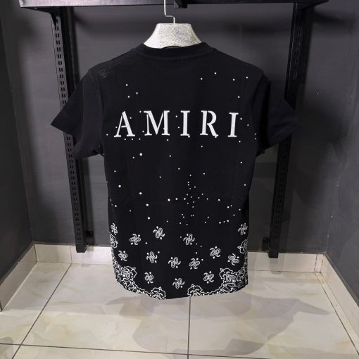 AMIRI Black Bandana Print T Shirt - Image 2