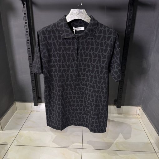 Valentino All Over Monogram Polo Shirt
