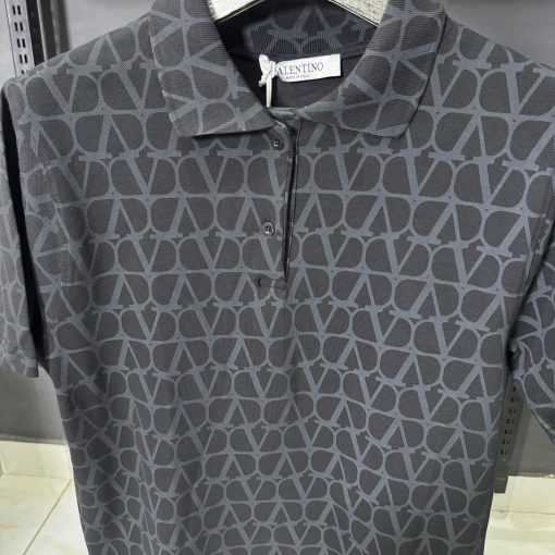 Valentino All Over Monogram Polo Shirt - Image 2