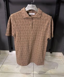 Valentino Beige Monogram Brown Polo Shirt