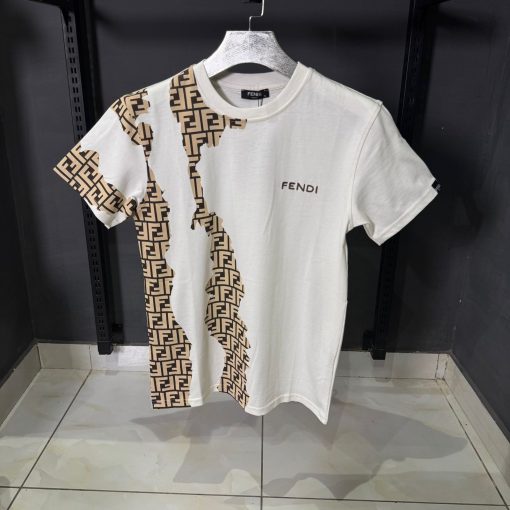 Fendi Beige FF Splash T Shirt
