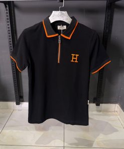 Hermes Inspired Black Polo Shirt