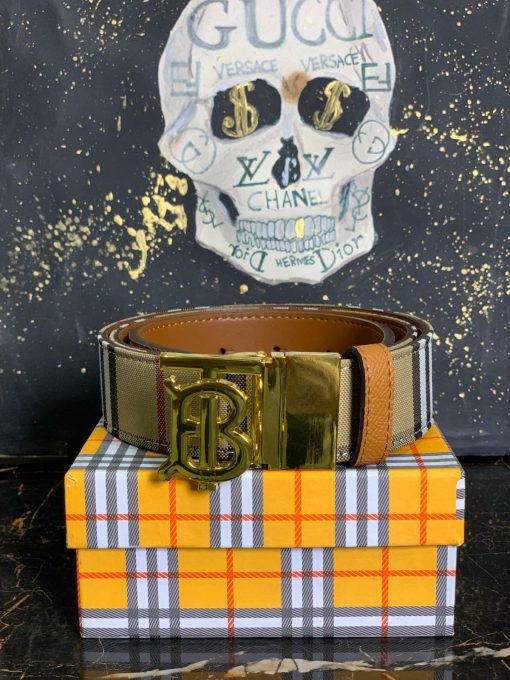 BR Reversible Leather Belt Gold Monogram Buckle - Image 2