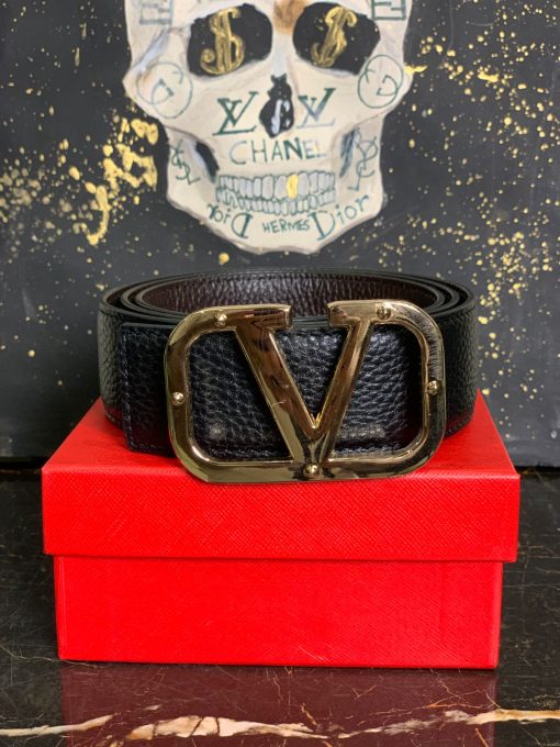VL Gold Logo Signature Leather Belt - Image 2
