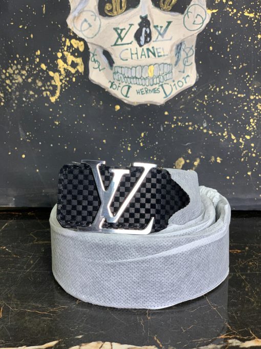 Louis V  Velvet Belt Silver Buckle - Image 3