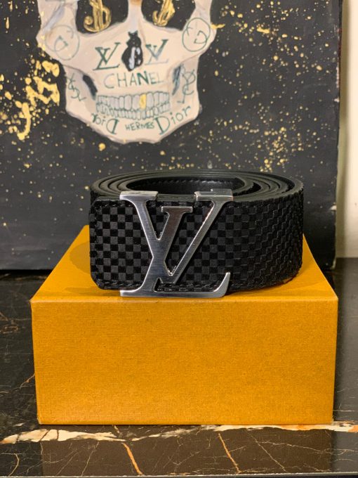 Louis V  Velvet Belt Silver Buckle