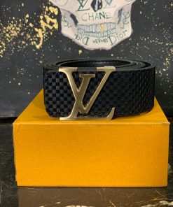 Louis V  Velvet Belt Gold Buckle