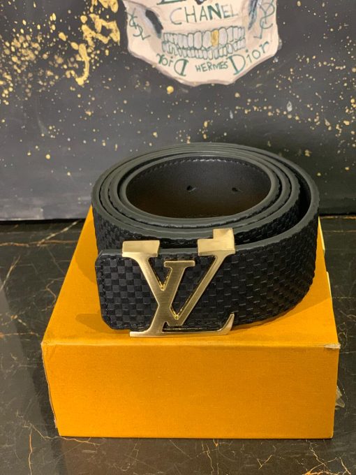 Louis V  Velvet Belt Gold Buckle - Image 2