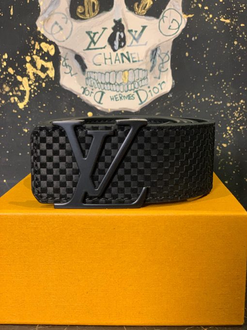 Louis V Belt Matte Black Buckle